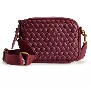 NWT Sonoma Goods For Life Maroon Jada Woven Camera Bag